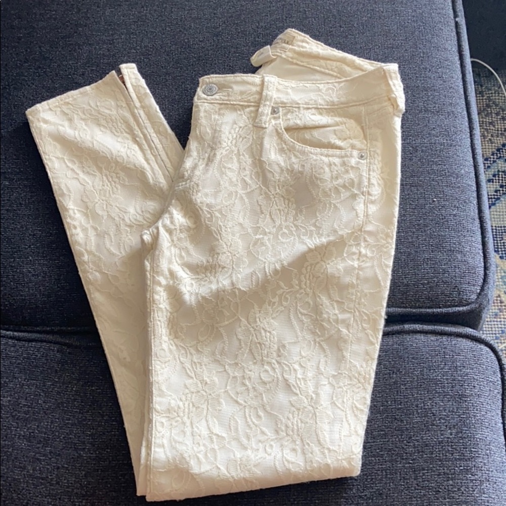 Ralph Lauren denim supply cream lace jeans
